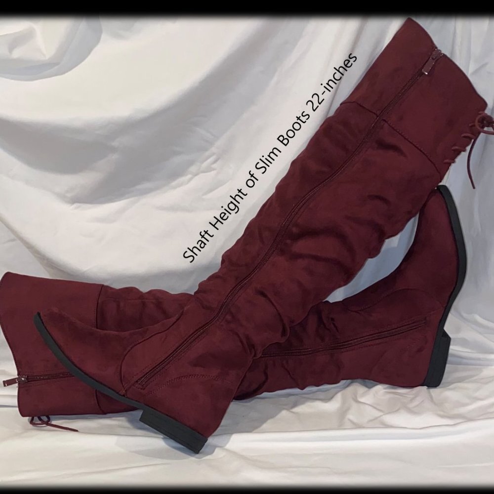 🥳🥳2xHP🥳🥳Over The Knee Vegan Brown Soft Suede Boots Women's 7.6